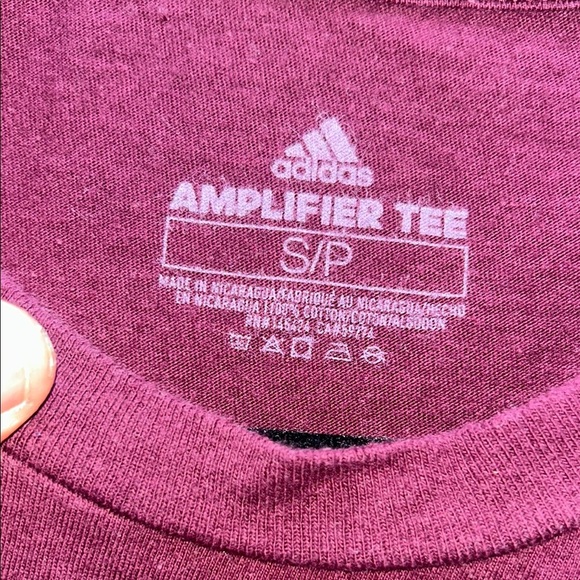 Adidas  Arizona State University Burgundy Tee with Yellow Graphic - Picture 3 of 7